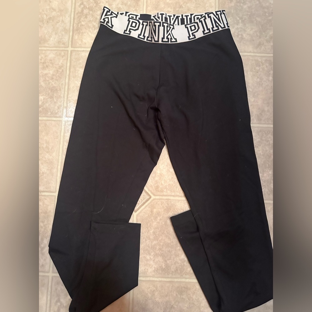 PINK Victoria's Secret Black Leggings with Elastic Waistband